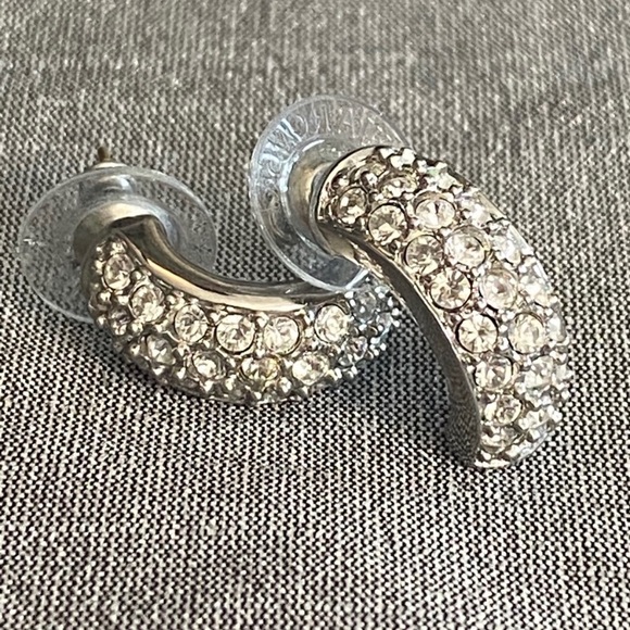 Jewelry - Silver And Swarovski Crystal Half Hoops